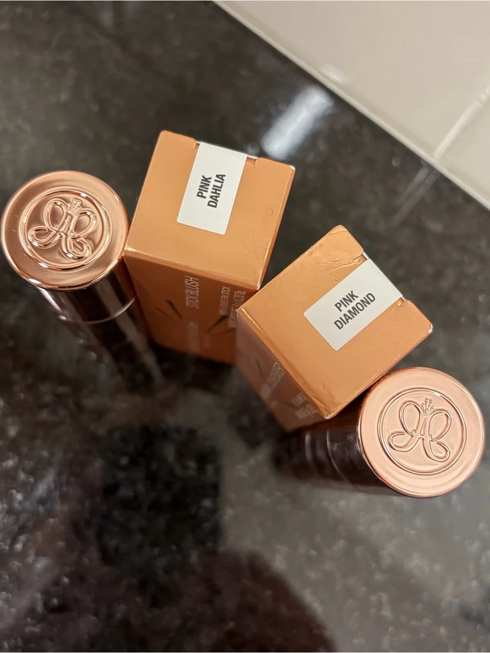 Anastasia Beverly Hills - 2 PC - BUNDLE Stick Highlighter & Stick Blush (Pink)